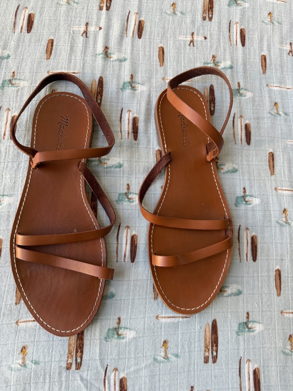 Madewell Tan Leather Multi-Strap Sandals